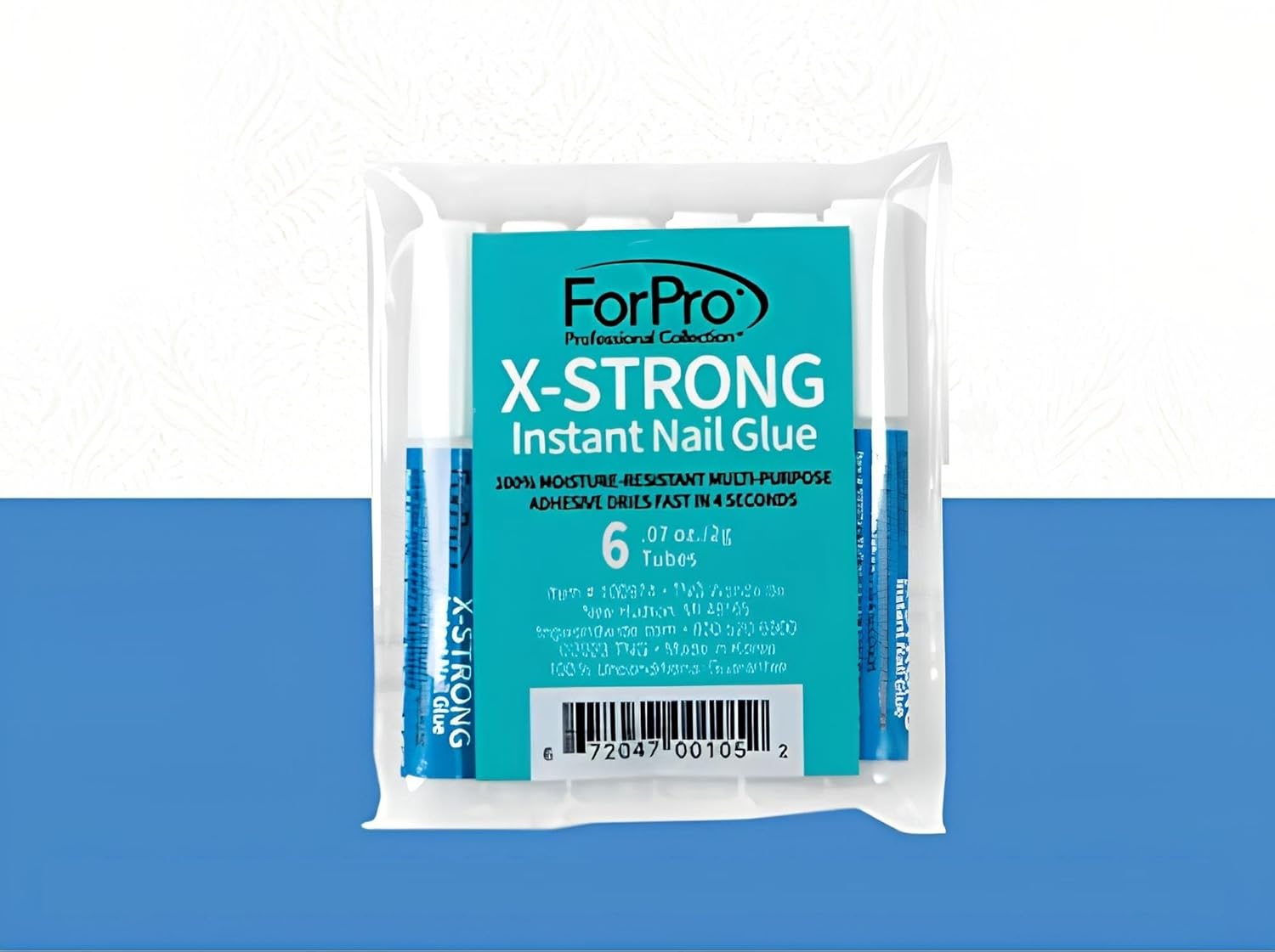 X-Strong Instant Nail Adhesive, Long-Lasting Quick-Drying Formula for Artificial Nails, 0.07 Oz (Pack of 6)