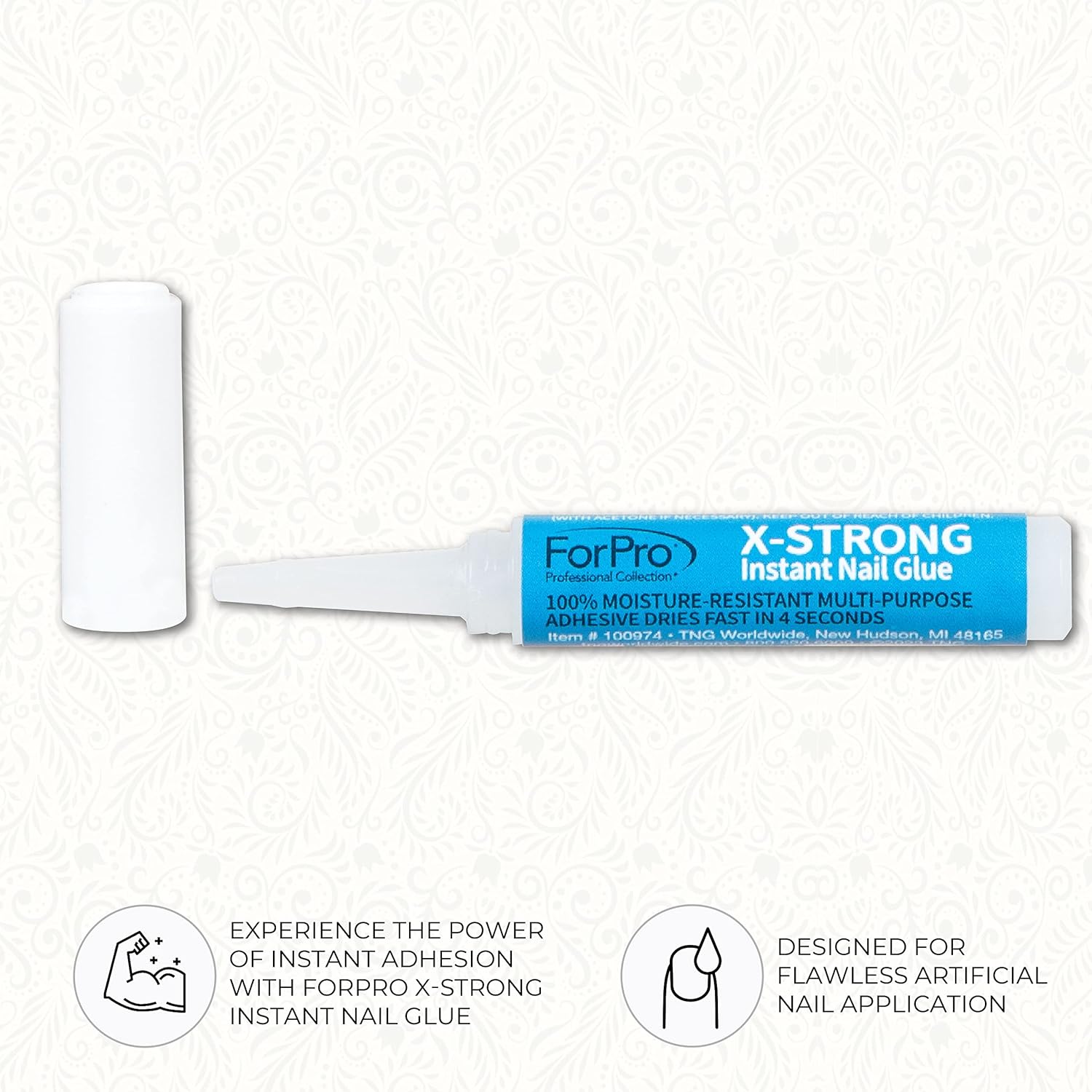 X-Strong Instant Nail Adhesive, Long-Lasting Quick-Drying Formula for Artificial Nails, 0.07 Oz (Pack of 6)