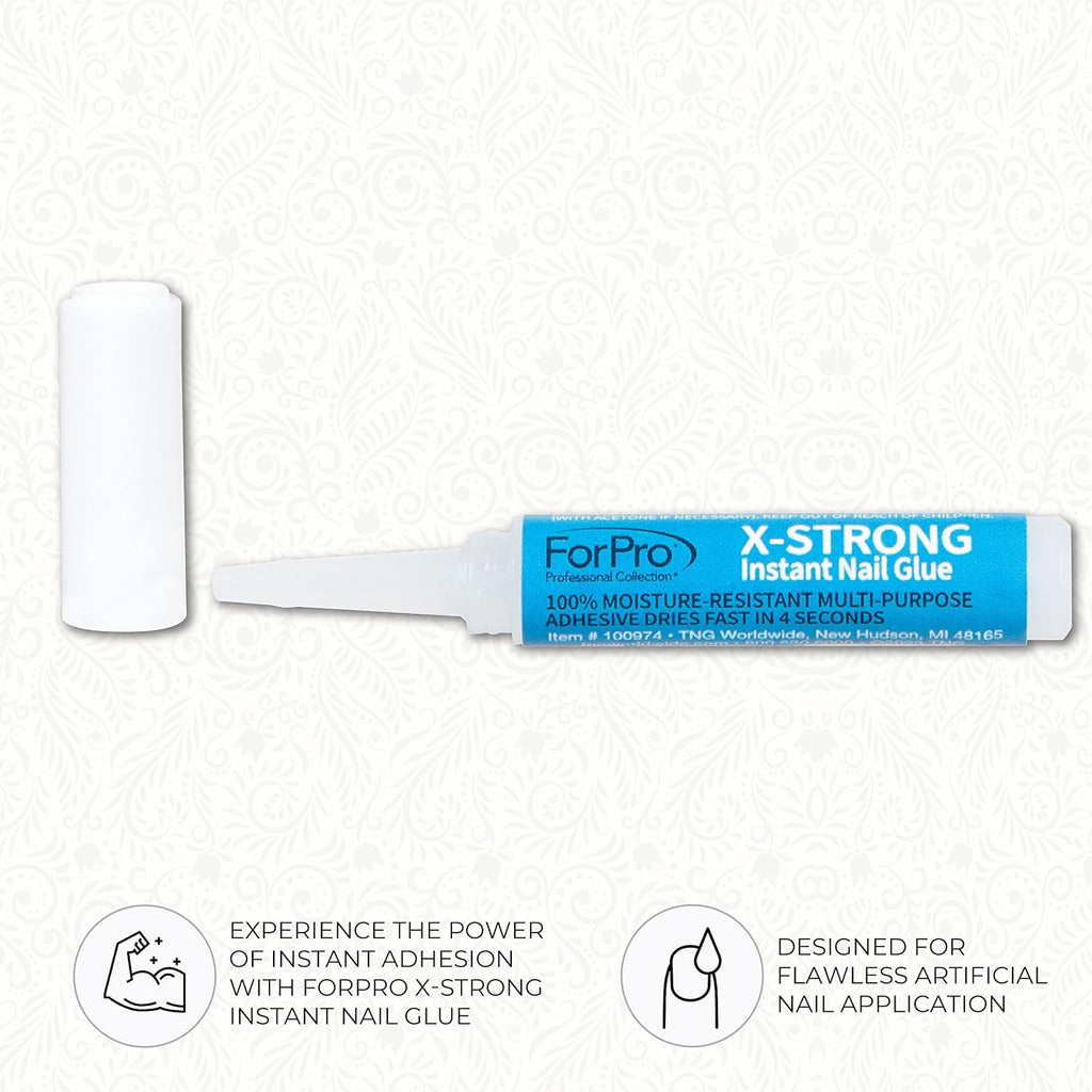 X-Strong Instant Nail Adhesive, Long-Lasting Quick-Drying Formula for Artificial Nails, 0.07 Oz (Pack of 6)